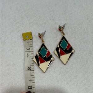 Geometric Multicolor Drop Earrings